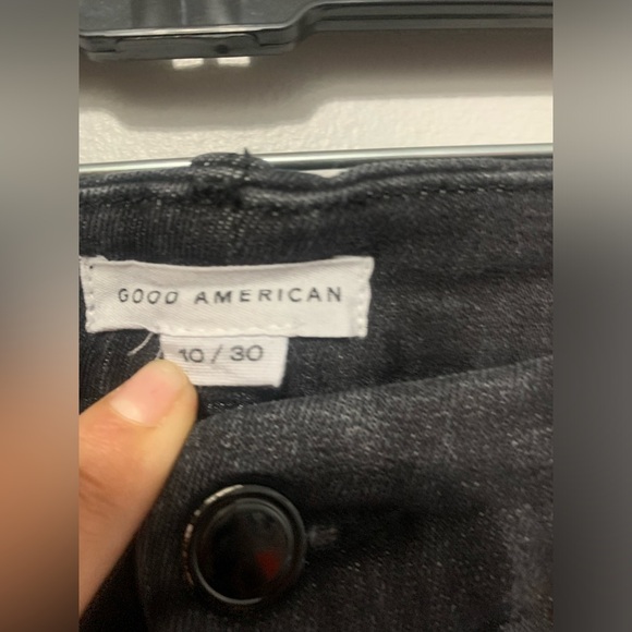 Good American Good Legs Black Straight Jeans Women's Stretch Denim Sz 10/30 - Picture 11 of 15